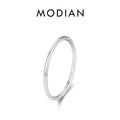 MODIAN 925 Sterling Silver Simple Fashion Stackable Ring Classic Wave Geometric Exquisite Finger Rings For Women Party Jewelry