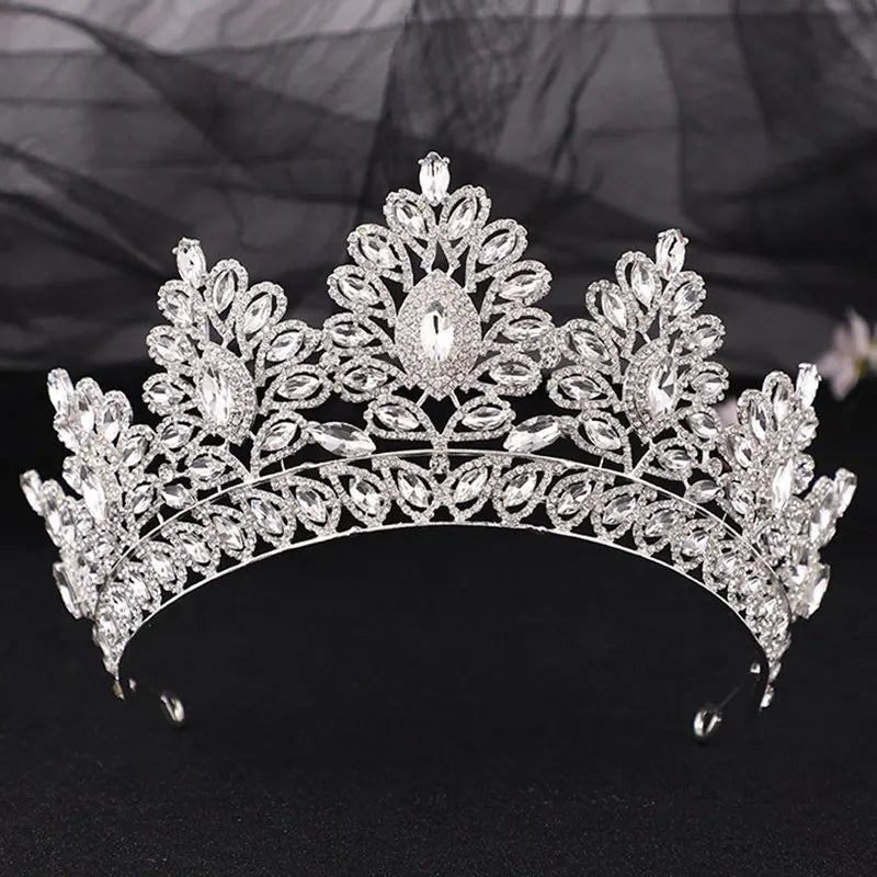 KMVEXO 20 Colors Baroque Luxury Crystal Gem Bridal Crowns Ornament Noble Banquet Wedding Tiaras Jewelry Women's Hair Accessories