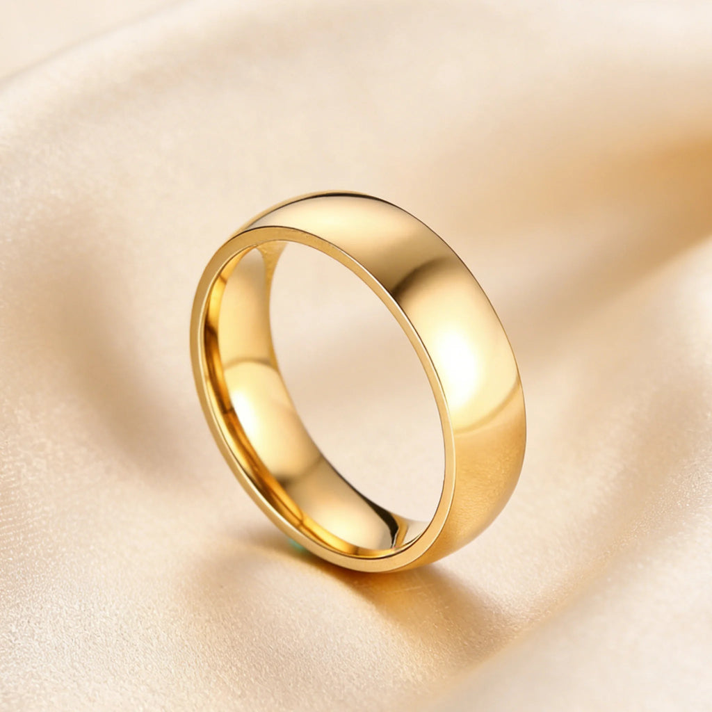 Gold Color Wedding Band Engagement Stainless steel Ring  for Women Men US Sizes 4 5 6 7 8 9 10 11 12 13 14 15 Free Shipping