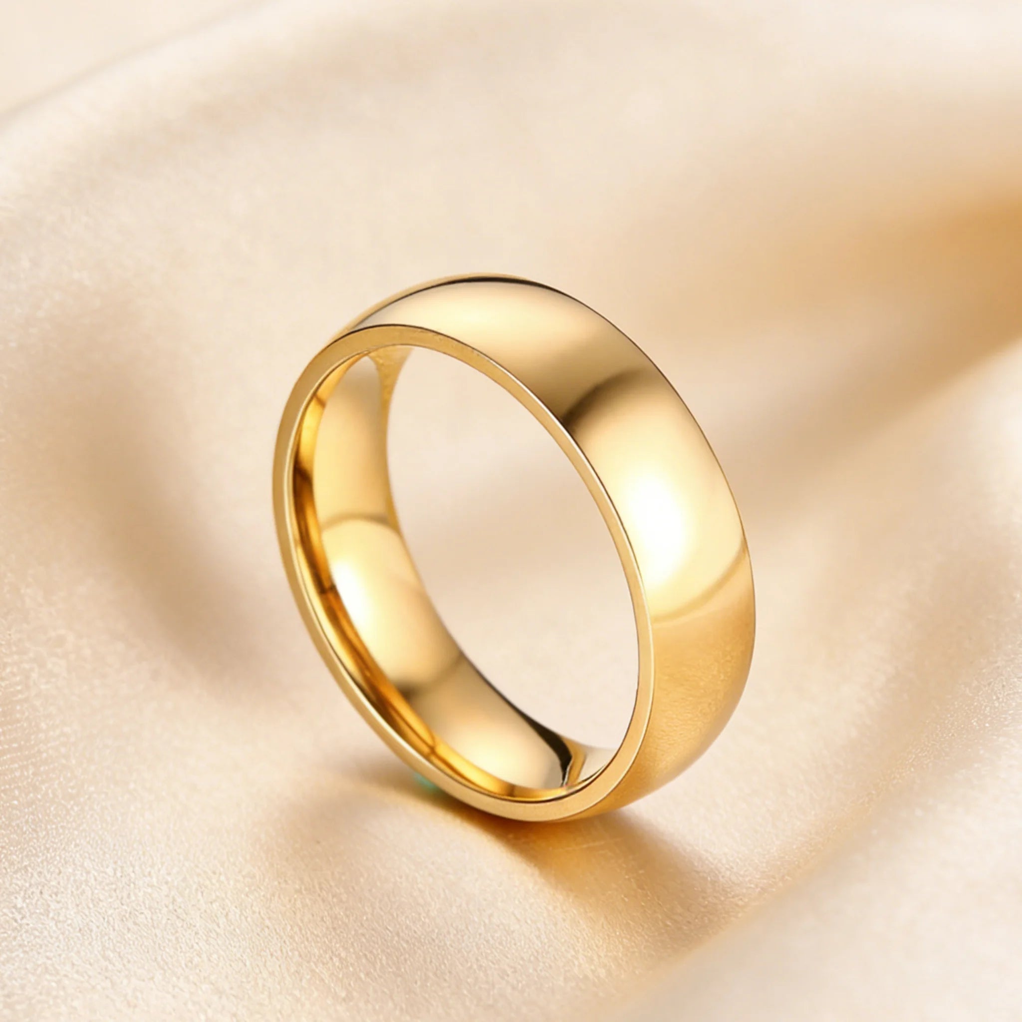 Gold Color Wedding Band Engagement Stainless steel Ring  for Women Men US Sizes 4 5 6 7 8 9 10 11 12 13 14 15 Free Shipping