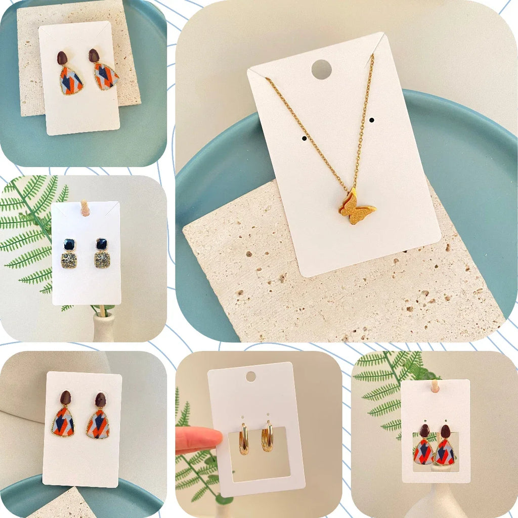50pcs 6x9cm Self-adhesive Plastic Cello Bag Earrings Display Necklace KeyChain Cards For DIY Making Jewelry Packaging Cardboard