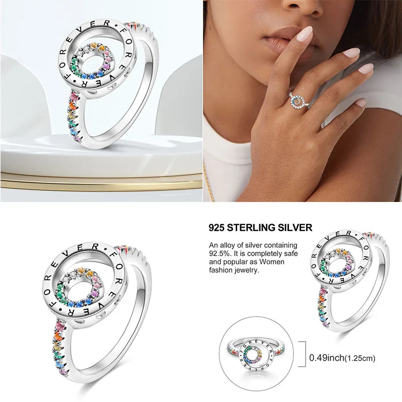 Original Design 925 Sterling Silver Blue Zircon for Ring Fit Women Wedding Engagement Silver Gift