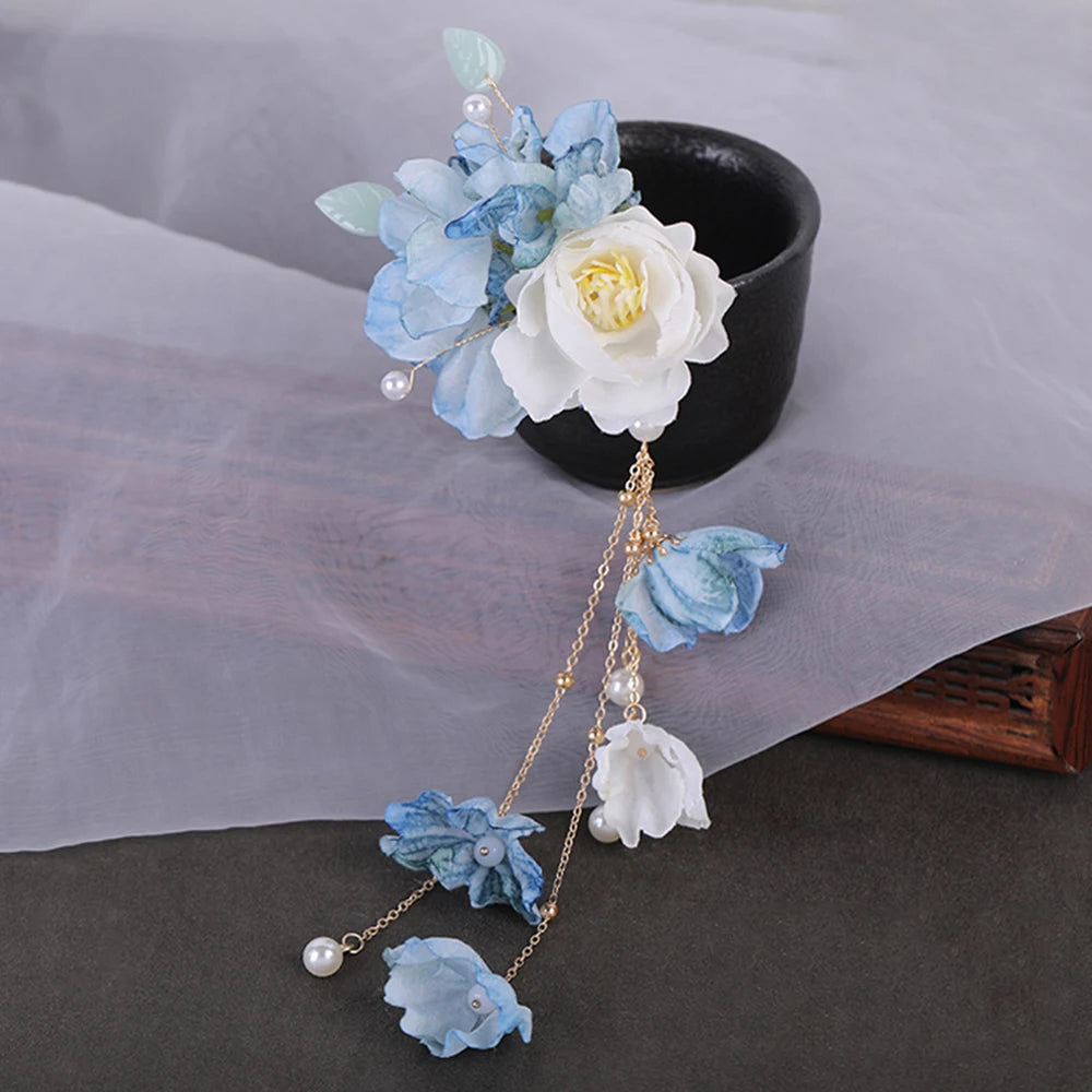 Floral Hairpin Forks Chinese Hanfu Hair Accessories For Women U-shaped Hair Clip Fork Vinatge Wedding Hair Jewelry Retro Crowns