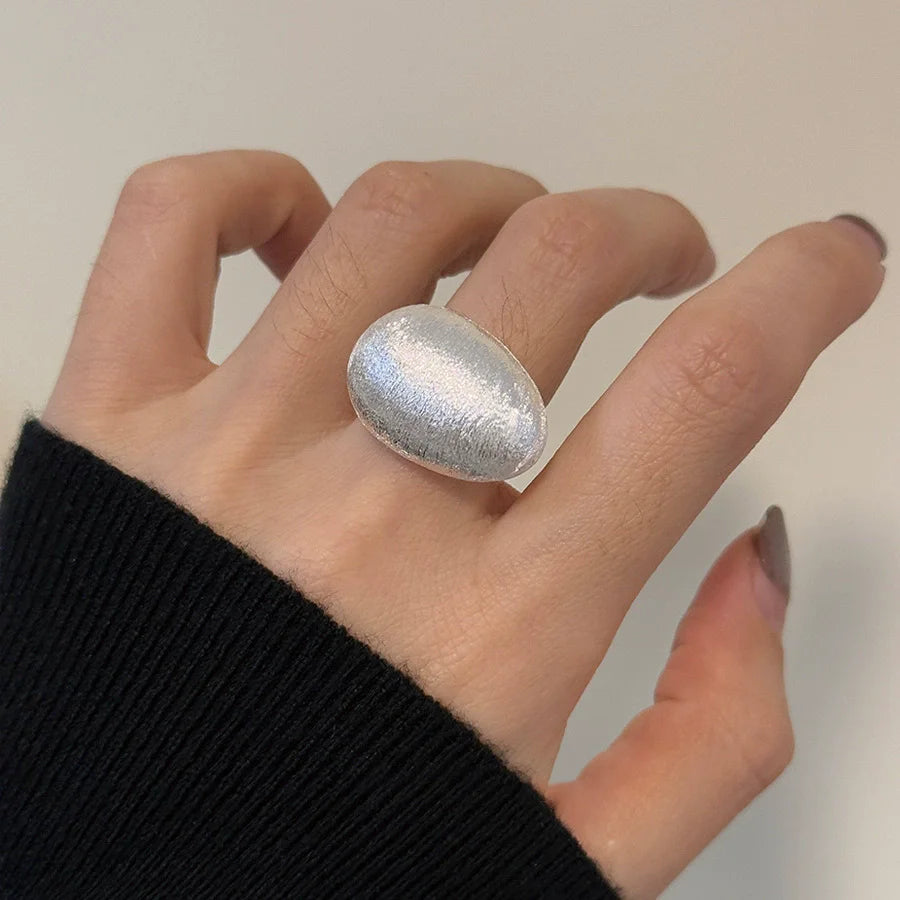 XIYANIKE Cool Shinning Brushed Ball Adjustable Finger Rings For Women Punk Fashion New Jewelry Gift Party Rock anillos mujer