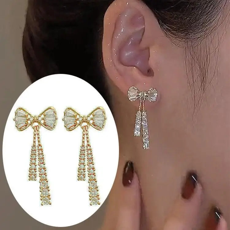 Green Crystal Butterfly Earrings