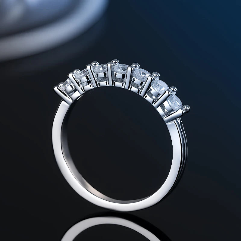 100% Pass Diamond Tester Pen Moissanite Ring Matching Wedding Diamond Band for Women 925 Sterling Silver Female Single Tail Ring