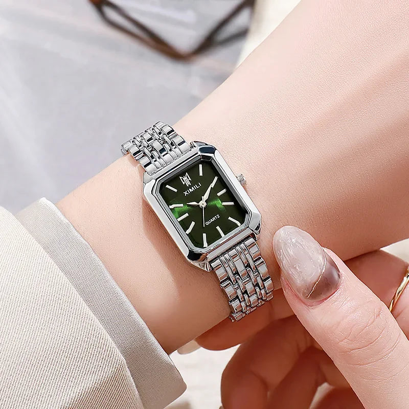 2026 Hot Brand Stainless Steel Strap Watch Women Luxury Gift Quartz Wristwatch Student Fashion Simple Square Quartz Watches