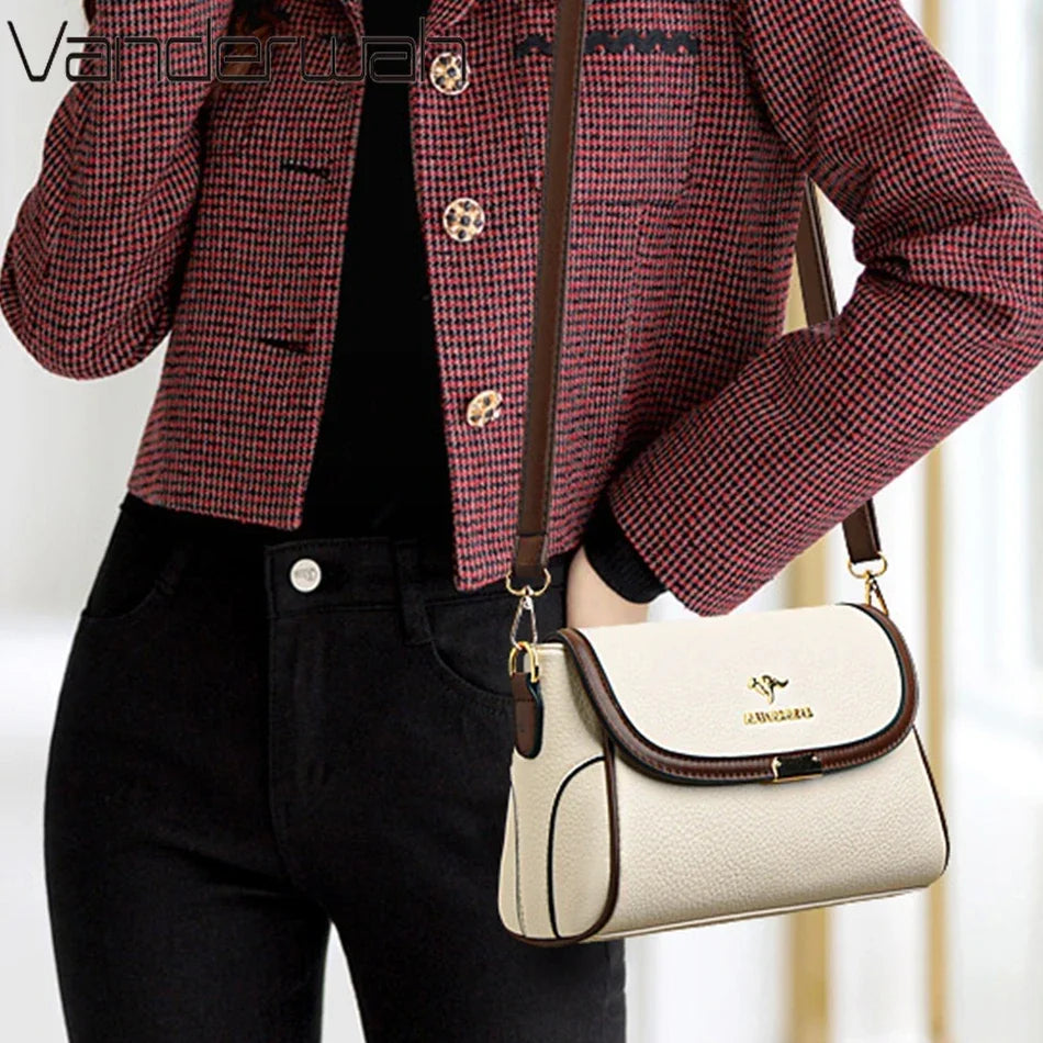 Solid Color Top Quality Leather Small Shoulder Bagsfor Women 2026 Hot Messenger Bags with StrapDesigner Crossbody Bag Sac AMain