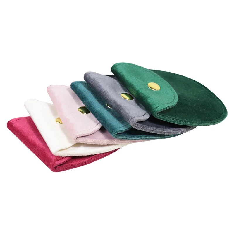 Jewellery Pouch Snap Button Soft Velvet Bag Envelope Jewelry Packaging Bag Wedding Gift Bracelet Necklace Earrings Rings Storage