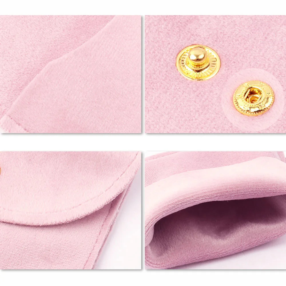 Small Velvet Jewelry Pouch with Snap Button Soft Microfiber Jewelry Packaging Bag Mini Earring Ring Necklace Organizer Storage