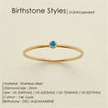 EManco Stainless Steel Birthstone Ring Gold Color Simple Fashion Style for Women Festival Party Gift