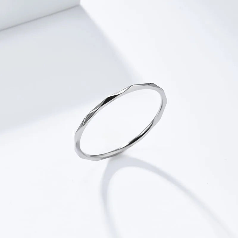 1mm Thin Stackable Ring Stainless Steel V Faceted Knuckle Midi Ring Wedding Band for Women Girl Size 3-10