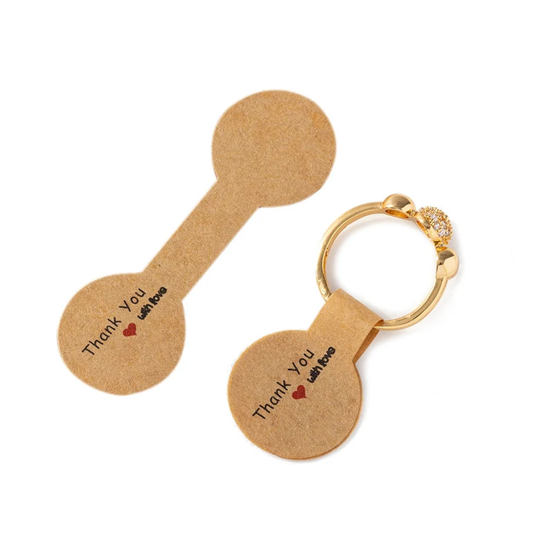 100/200pcs Rectangle Blank Jewelry Price Tag Self Adhesive Barbell Sticker Card Necklace Earring Display Repair Label Packaging