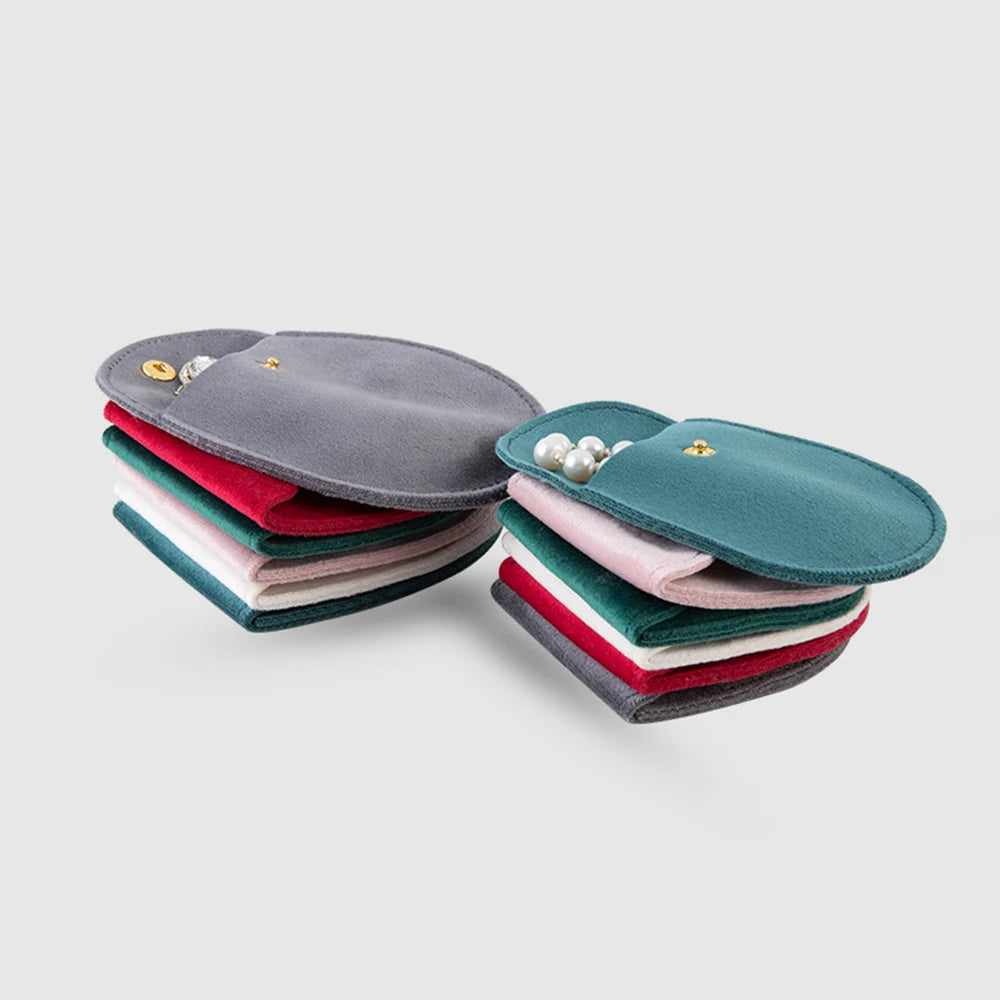 Jewellery Pouch Snap Button Soft Velvet Bag Envelope Jewelry Packaging Bag Wedding Gift Bracelet Necklace Earrings Rings Storage