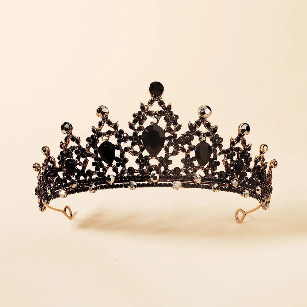 KMVEXO Baroque Vintage Princess Queen Bridal Crown Headwear Crystal Tiara For Women Wedding Crown Hair Dress Accessories