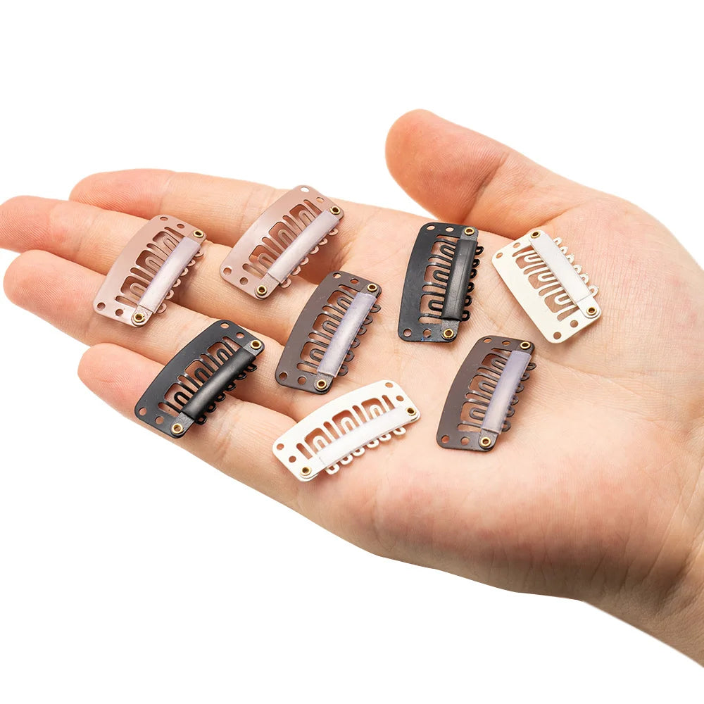 50pcs 28/32mm 6 Teeth Wig Clip Metal Snap Pin Jewelry for Women Small Hair Comb Extension Hairpiece DIY Making Supply Accessory