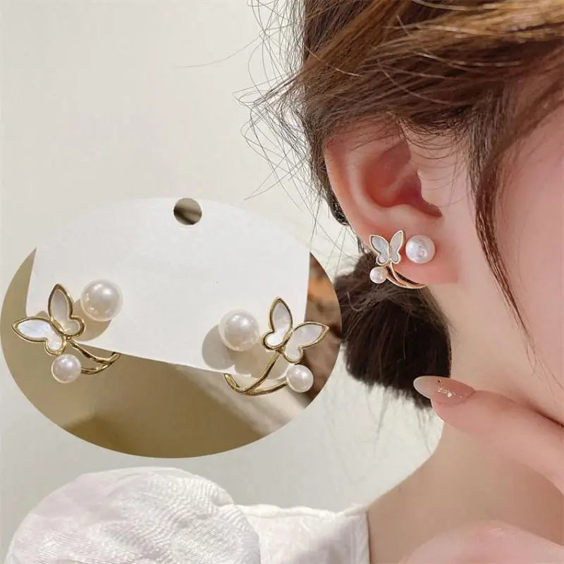 Green Crystal Butterfly Earrings