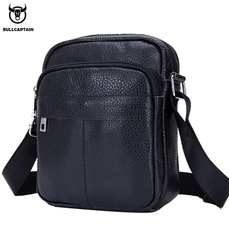 BULLCAPTAINN Brand Men Messenger Bag High Quality Leather Shoulder Bags For Men Business Travel Crossbody Bags Male Mini Bag's