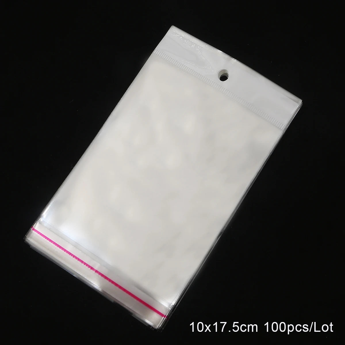 100Pcs 5x10.5cm-8x27cm Opp Bag Self Adhesive Clear Transparent Plastic Storage Bag With Hang Hole Jewelry Gift Packaging Pouches
