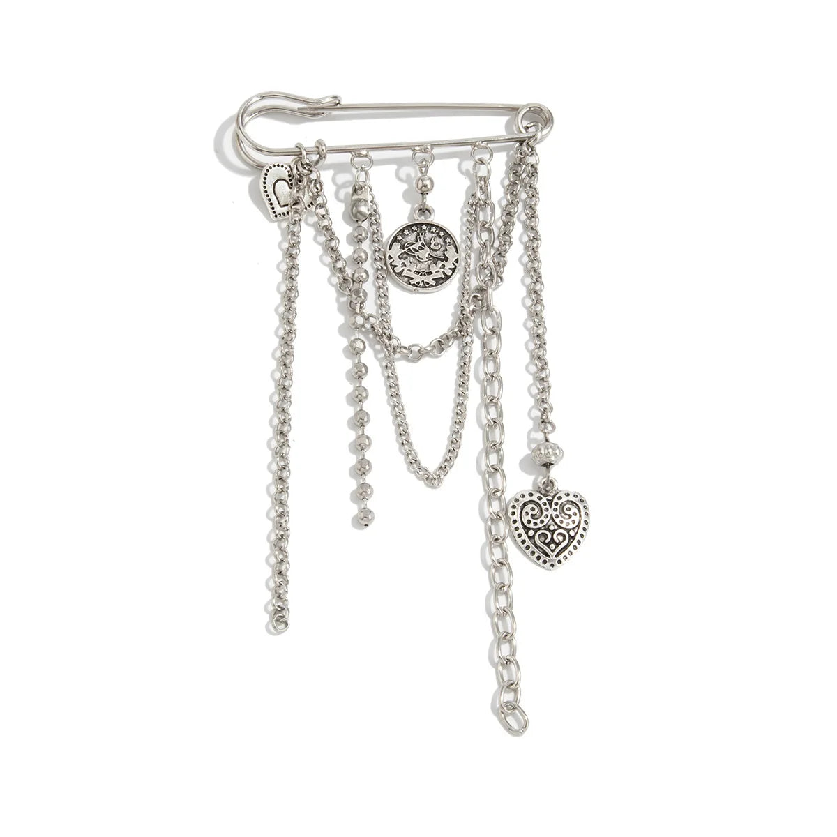 Retro Metal Heart-Shaped Tassel Pendant Pin Pants Ankle Chain 2025 Creative Sweet Imitation Pearl Girl Fashion Charm Jewelry