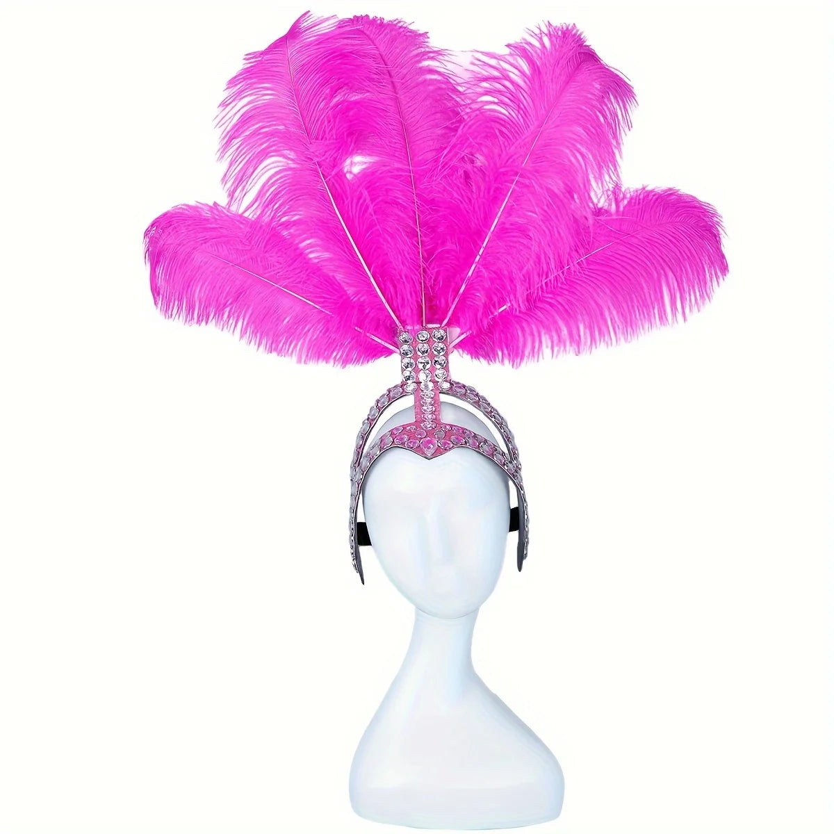 Glamorous 1920s Inspired Feather Headband with Rhinestones Adjustable DIY Costume Accessory for Halloween Graduation Parties Ava