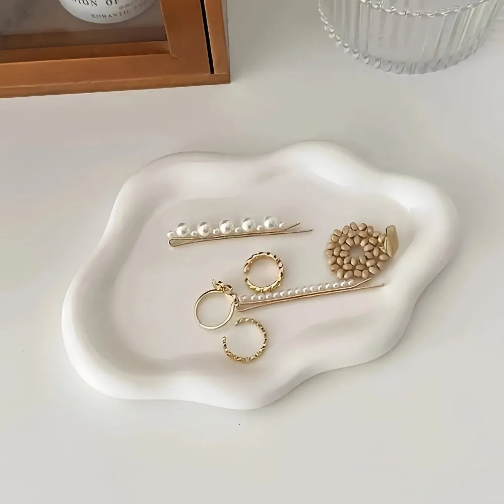 Light Luxury PVC Plastic Jewelry Tray Mini Cloud Shape Storage Plate Jewelry Display Plate Watches/Keys Storage