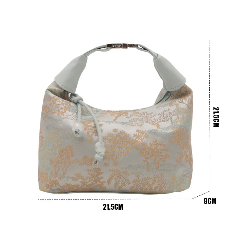 New Chinese Style Fine Embroidery Ladies Handbags 2025 Summer Fashion Shoulder Bag Crossbody Daily Party Tote Handbag For Women