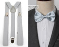 Unisex Suspenders Bowtie Sets Clip-on Buckle Men Straps Adjustable Elastic Y-Back Braces Wedding Suit Pants Jeans Accessories