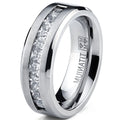 Hot Selling Silver Plated Stainless Steel Rings For Men Square Cubic Zircon Ring Jewelry Accessories Wholesale Size 7-13