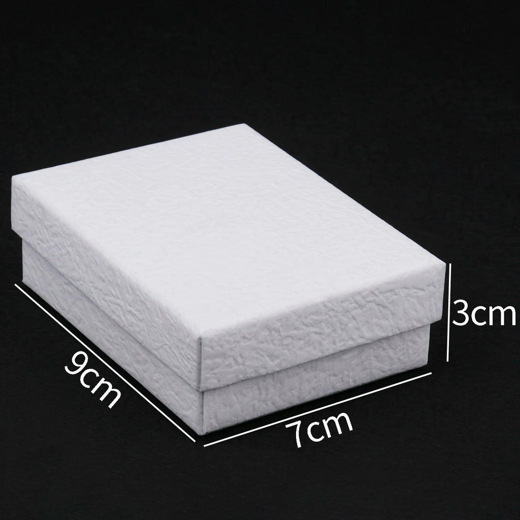 1PC Square Jewelry Organizer Box White Kraft Paper Display Gift Boxes Engagement Ring for Earring Necklace Bracelet Accessories