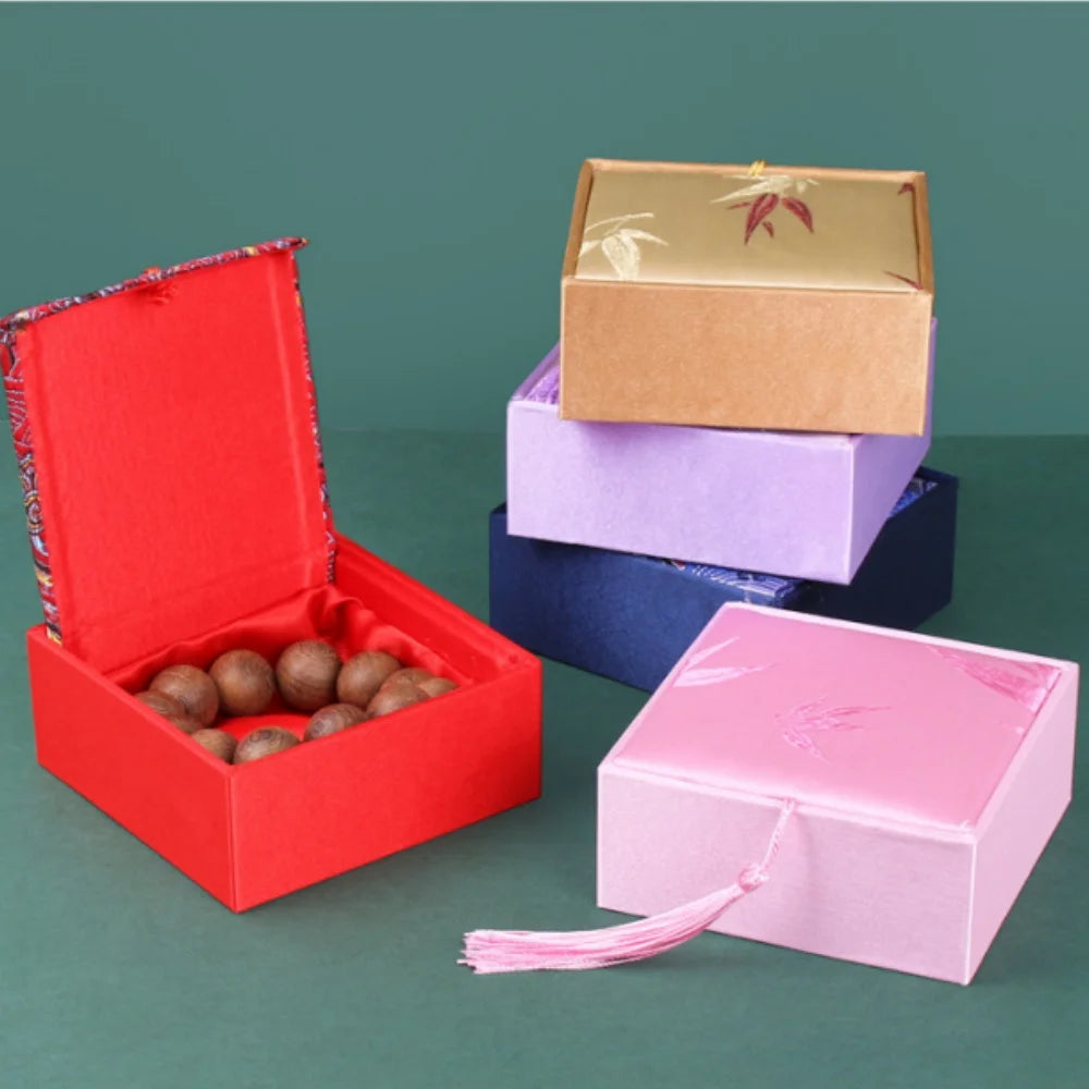 Vintage Tassel Jewelry Box Bangle Bracelet Necklace Earrings Pendant Storage Box High-quality Brocade Jewelry Packaging Box