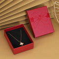 Stamped Jewelry Container Paper Container Bow Jewelry Organizer Paper Box Stamped Jewelry Storage Box For Gift For Her Wedding