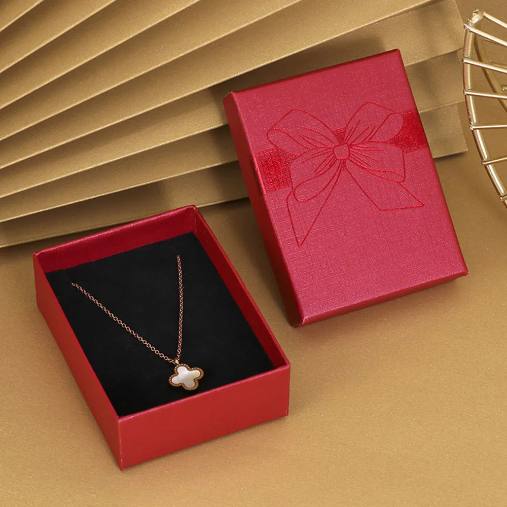 Stamped Jewelry Container Paper Container Bow Jewelry Organizer Paper Box Stamped Jewelry Storage Box For Gift For Her Wedding