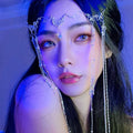 1PC Fashion Shiny Head Chain Rhinestone Long Tassel Hair Ornament Water Drop Crystal Retro Hairpin Women's Bridal Hair Ornament