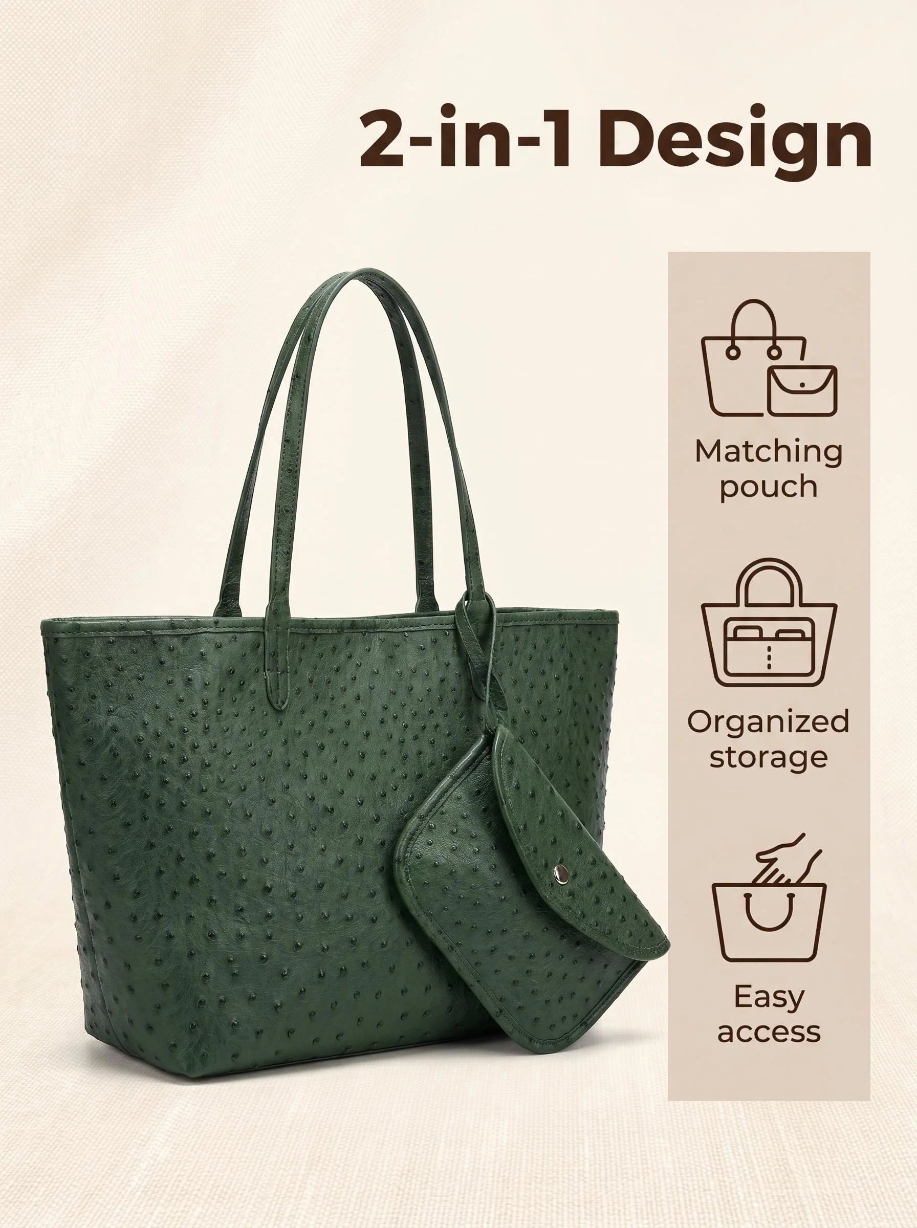 XMESSUN Original Fashion Style Women Bag Portable Women's Bucket Bags Ostrich Pattern Shopping Tote Casual Simple Ladies Handbag