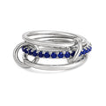 Luxury Cubic Zirconia Gold Plating Multilayer Connecting Rings for Women Fashion Mixed Color Stackable Finger Ring Party Jewelry
