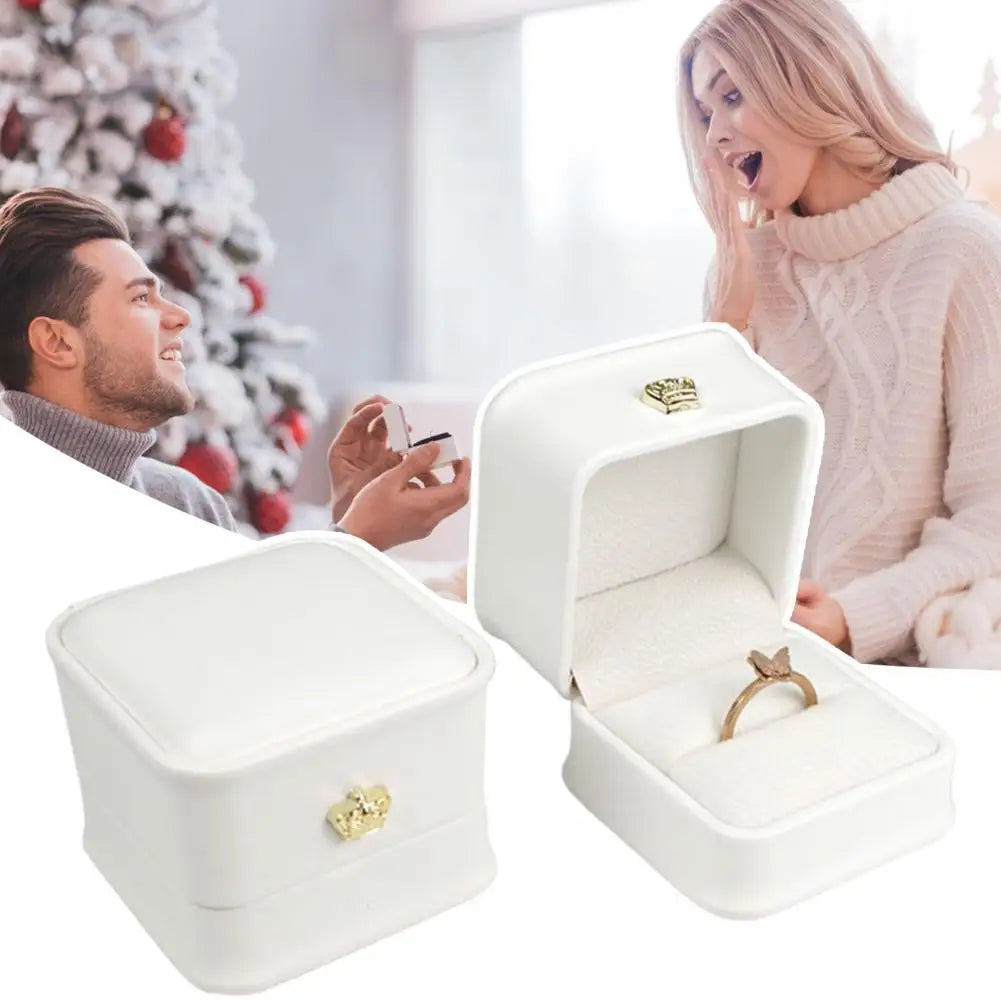 Jewelry Ring Box Engagement Ring Box Soft Velvet Lined Earring Ring Case Jewelry Organizer Exquisite Jewelry Display Case