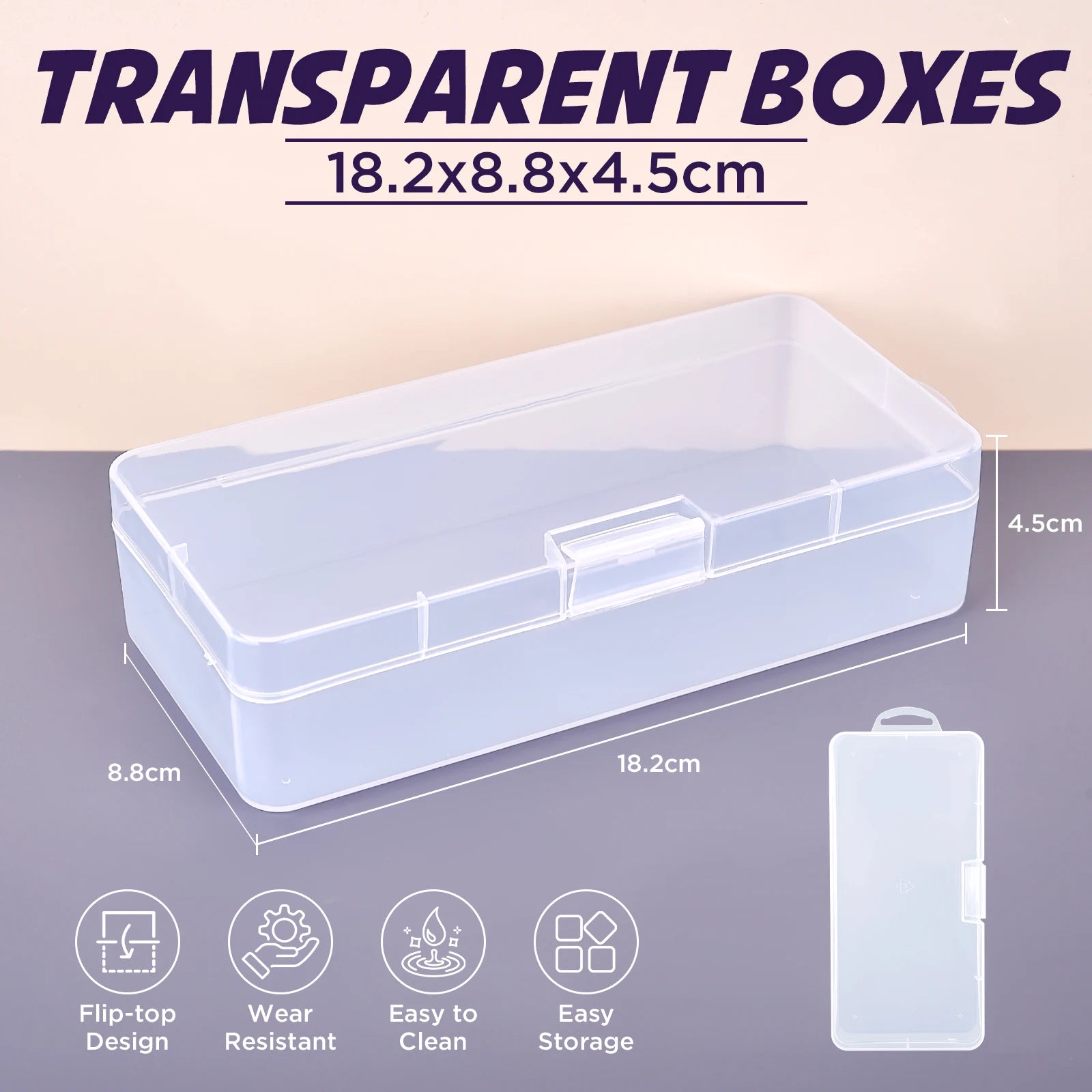Small Rectangular Plastic Box Storage Boxes Polypropylene PP Parts Transparent Box Sample Packaging Box Jewelry Storage Case
