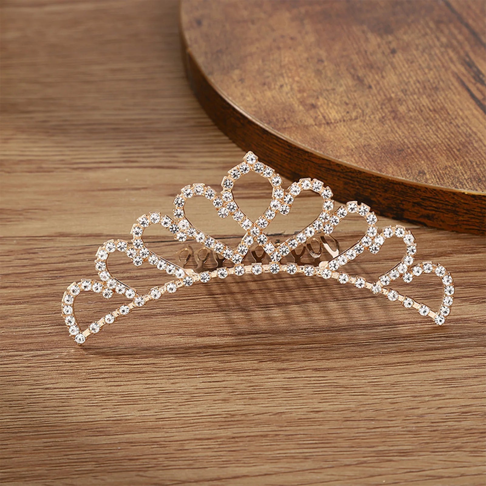Simple Tiaras and Crown with Hair Combs for Little Princess Girls Kids Birthday Party Hair Jewelry Accessories Pearl Headpieces