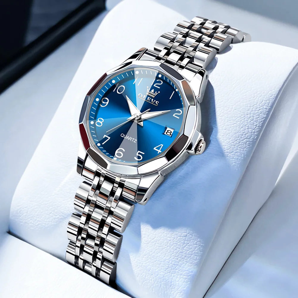 OLEVS 9931 Elegant Fashion Women's Watches Luxury Brand Original Quartz Watch for Ladies Waterproof Stainless Steel Luminous Dat