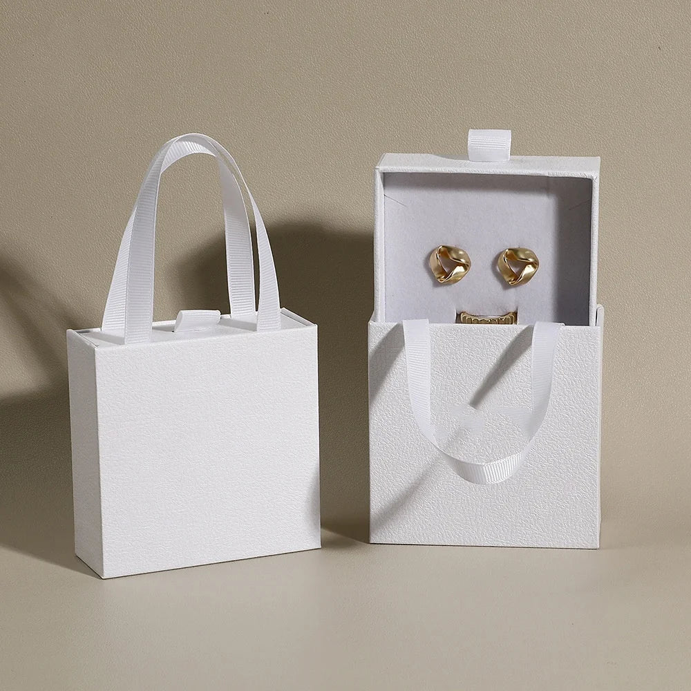 Drawer Paper Jewelry Box For Earrings Ring Pendant Bracelet Necklace Storage Display Case Portable Jewelry Packaging Box  New