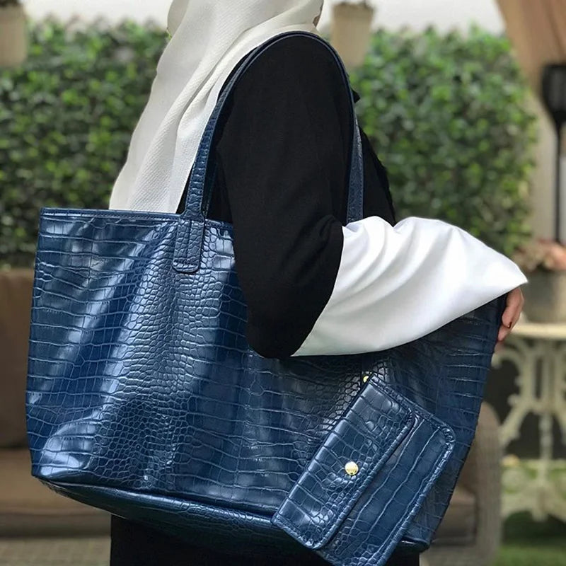 Women's Handbag Large Capacity Women's Simple Daily Commute Versatile Solid Color Letter Printed Design Shoulder Bag