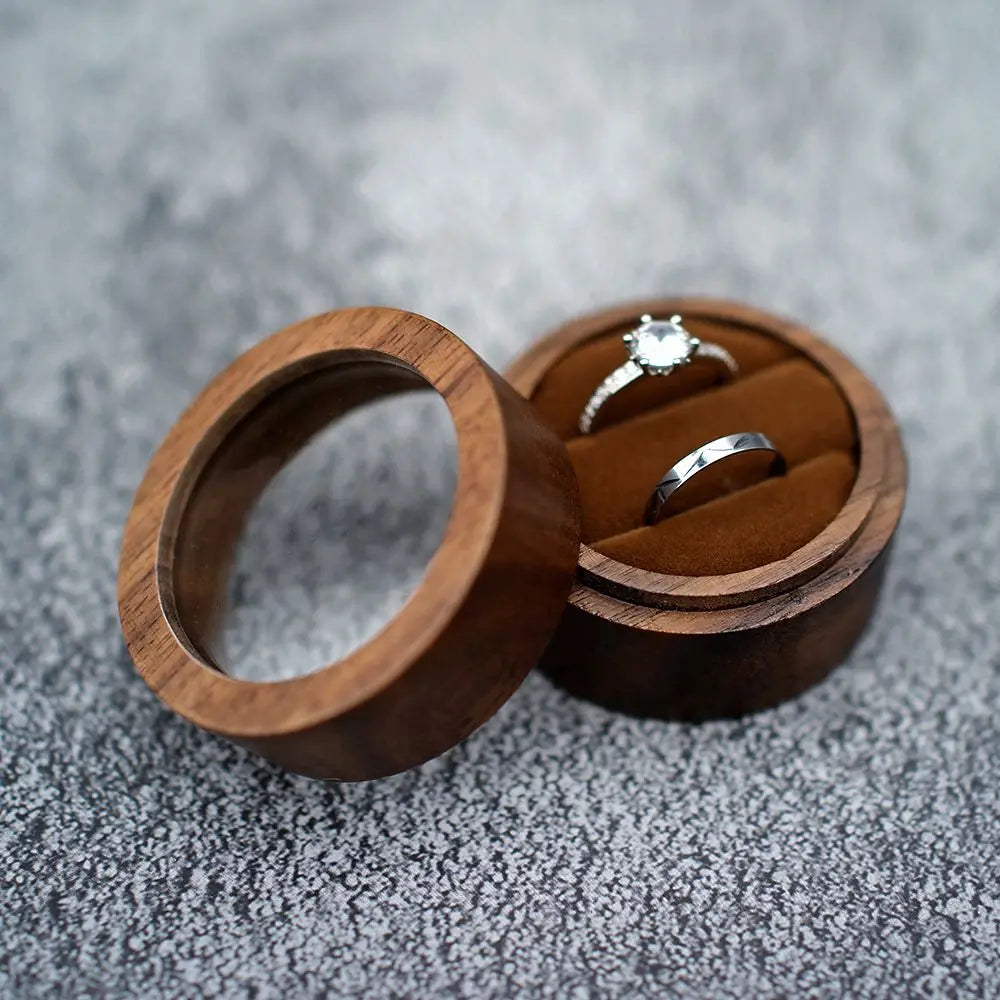 Round Proposal Case Jewelry Box Earrings Organizer Engagement Ceremony Ring Box Storage Box Ring Bearer Box Presentation Box