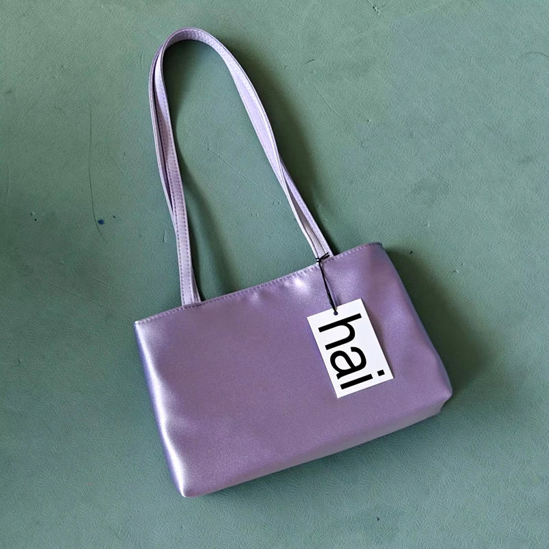 Luxury Shoulder Bags Silk Women's Handbag Square Underarm Bag Ins Famous Brand Commuter Bag Contrasting Color Macaron Totes