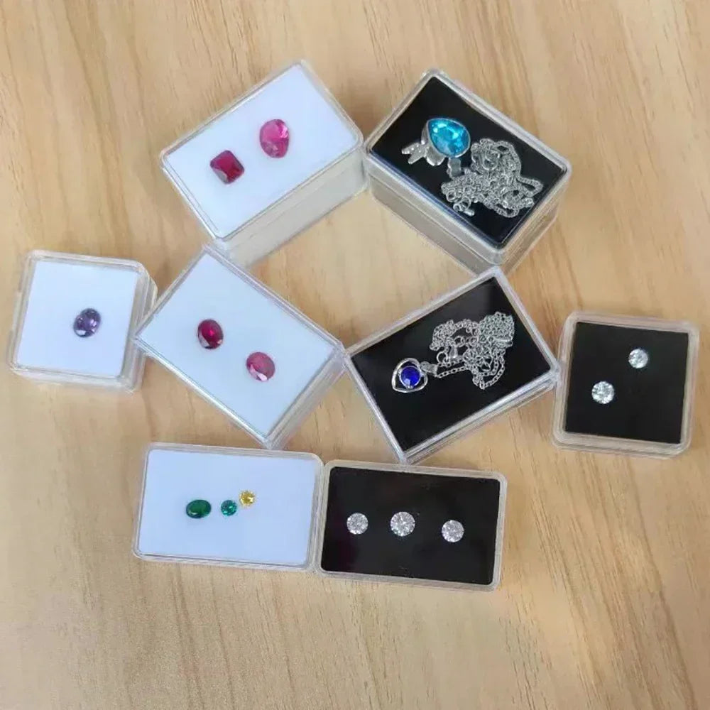 Loose Diamond Box Transparent Gemstone Storage Case Quality Pendant Beads Organizer Ring Earrings Gem Stone Gift Packaging Box
