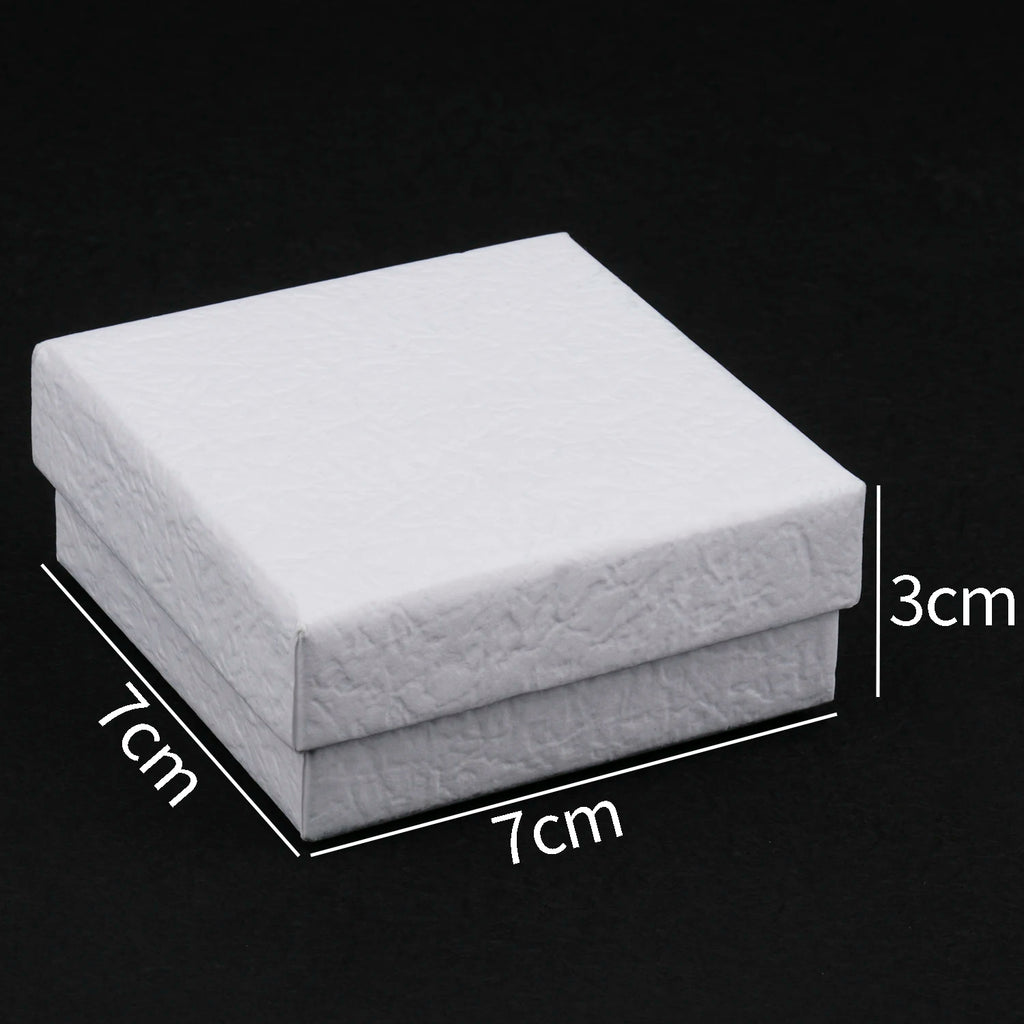 1PC Square Jewelry Organizer Box White Kraft Paper Display Gift Boxes Engagement Ring for Earring Necklace Bracelet Accessories