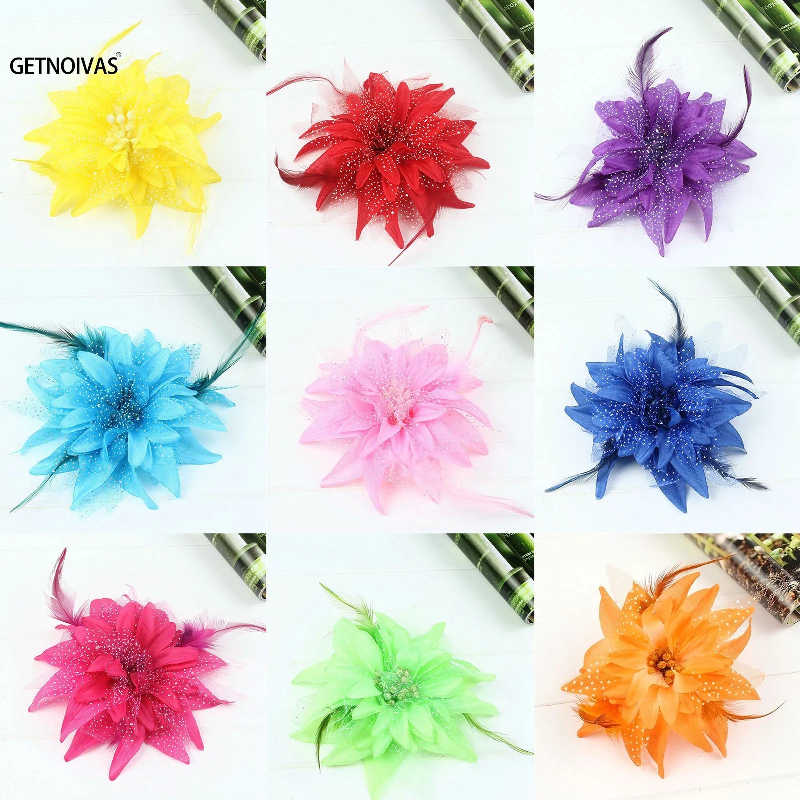 Women's Fashion Flower Feather Beads Corsage Hair Clip Bridal Hairband Bride Barrettes Hair Accessories For Party Dancing