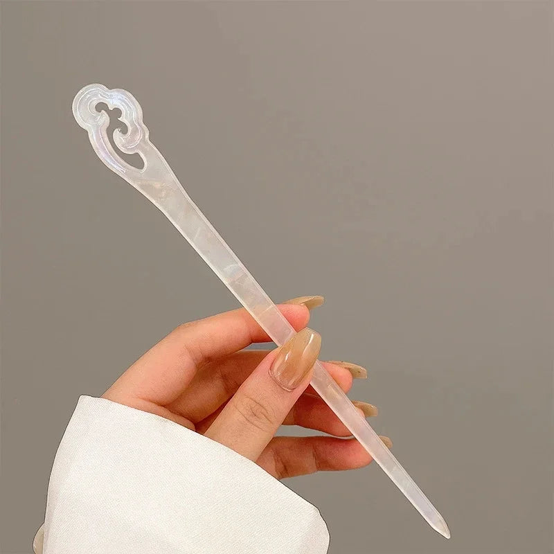 Romantic Moonstone Star Moon Hair Stick Metal Branch Hairpin Fork Chinese Style Hair Accessories for Girls Jewelry