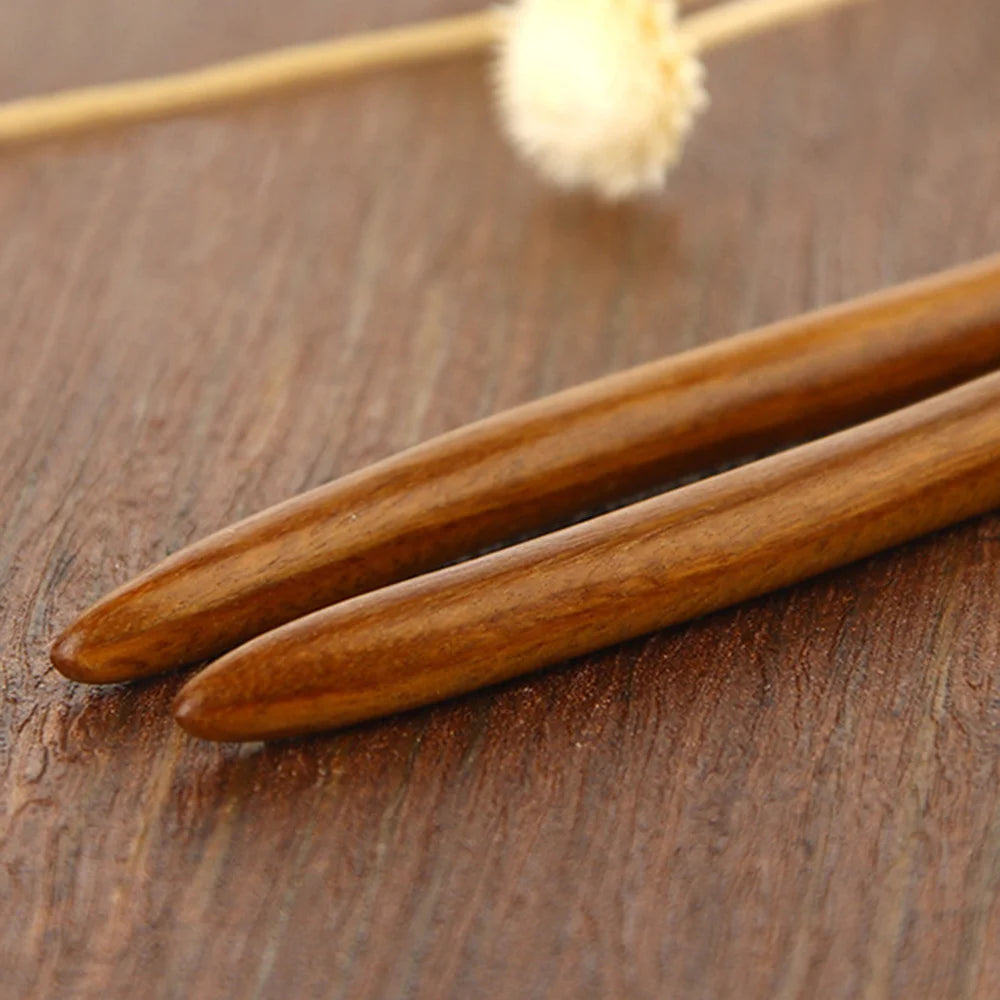Wooden Hairpins U Shaped Hair Sticks Chinese Hanfu Hair Accessories Simple Sandalwood Hair Bun Chopsticks Girls Retro Jewelry