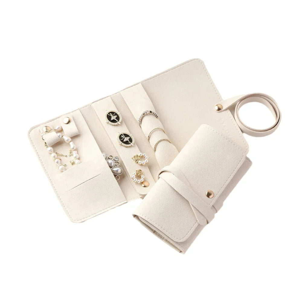 Mini Portable Travel Jewelry Storage Box Multifunctional Fashion Earrings Rings Earrings Necklaces Watches Rolled Up Storage Bag